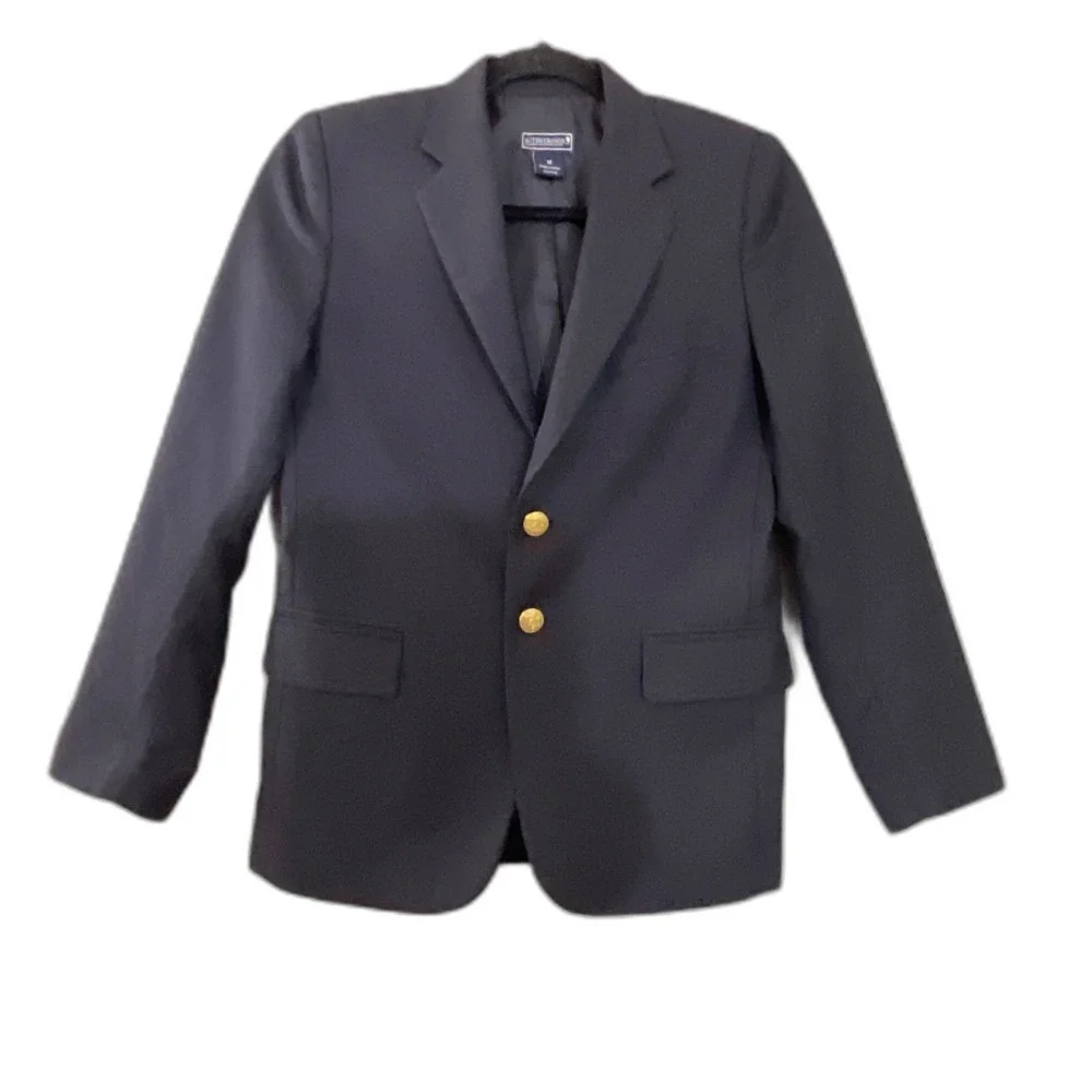 Kitestrings Navy Blue Blazer Suit Jacket Sports Coat Wool Blend Boy's Size 12